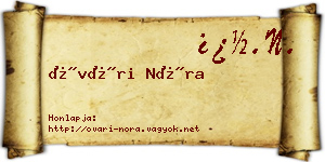 Óvári Nóra névjegykártya